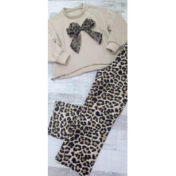 KOMPLET BLUZA Z KOKARDĄ + SZWEDY PANTERKA